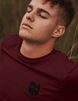 Flex Maroon T-shirt with Hard Rock Print