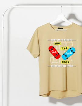 Classic Beige with Break the Rules Print