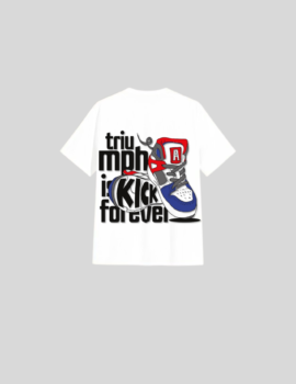 Drop Shoulder White Triumph Print