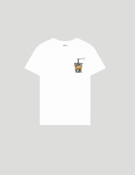 Flex White T-shirt with No Shortcuts Print