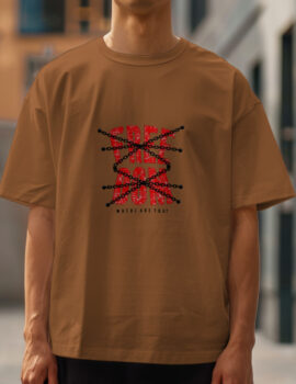 Drop shoulder Coffee with Freedom Print