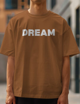 Drop shoulder Coffee with Dream Print