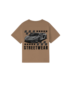 Drop shoulder Coffee with Racing Car
