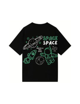 Drop shoulder Black with SpaceMan