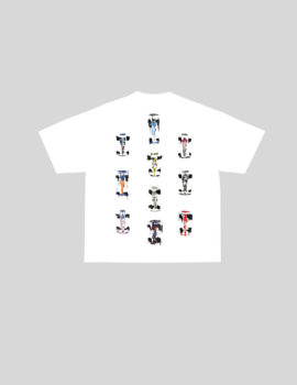 Drop shoulder White with Formula 1 racing Tracks